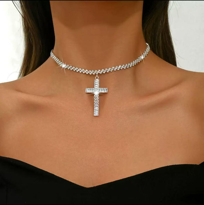 Wholesale Jewelry full diamond cross pendant necklace