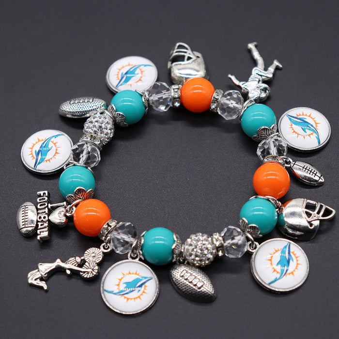 Wholesale Soccer Team Stretch Beaded Bracelet Unisex Steelers Saints