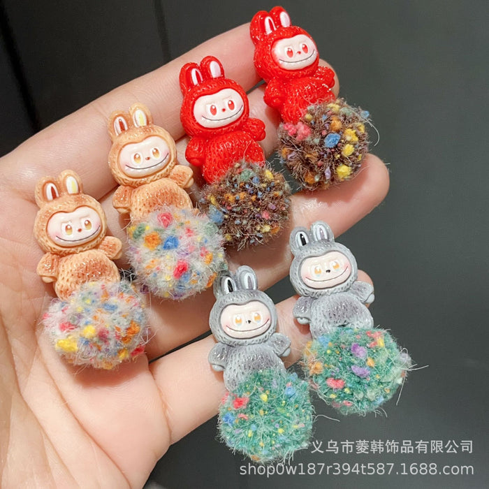 Wholesale Fashionable furry cute earrings 925 silver needle