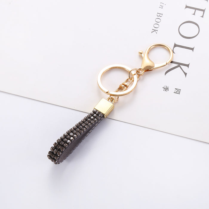 Wholesale Diamond keychain anti-loss decorative bag pendant car key rope headset chain jewelry