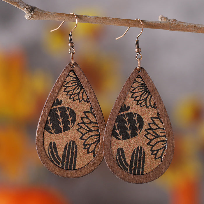 Wholesale Printed Water Drop Drop Earrings JDC-ES-ChuLian007