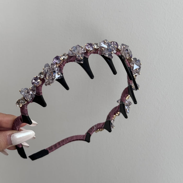 Wholesale Crystal toothed light luxury full diamond headband hair accessory with simple temperament retro versatile fine headband hair accessory