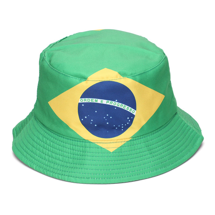 Wholesale World Cup Fan Cheering Flag Print Bucket Hat