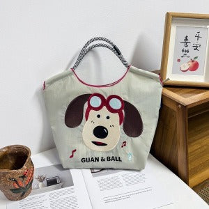 Wholesale Zippered Embroidered Shoulder Bag Waterproof Nylon Messenger Bag Handheld Canvas Bag