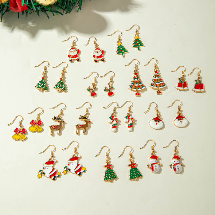 Wholesale Alloy Christmas Earrings with Elk and Snowflake Design for Holiday Party and Gift