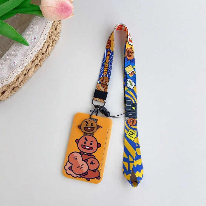 Wholesale Acrylic Cartoon Long Rope Card Holder Keychain JDC-KC-ZhangX007