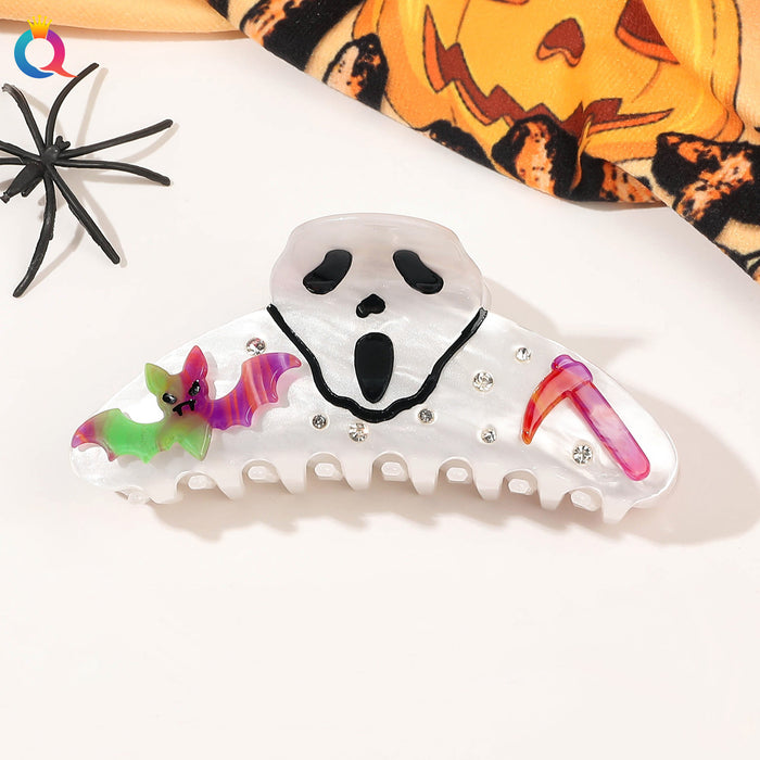 Wholesale Halloween Skull Ghost Shark Clip Acrylic Hairpin JDC-HC-Yiyue001