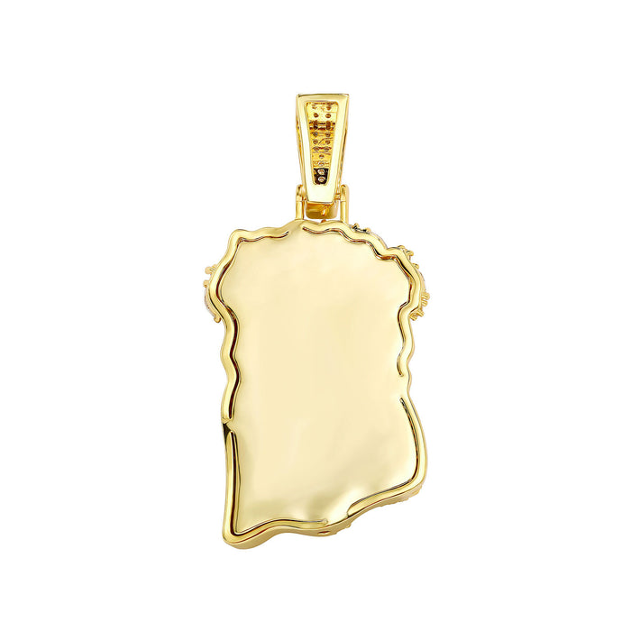 Wholesale full diamond copper zircon head jewelry necklace men's pendant