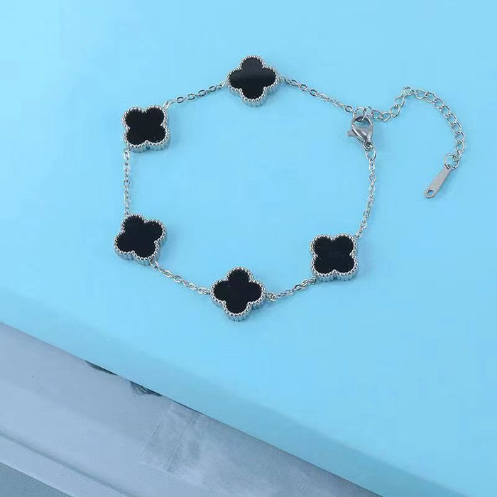 Wholesale Titanium Steel Four Leaf Clover Bracelet JDC-BT-Pingtouge001