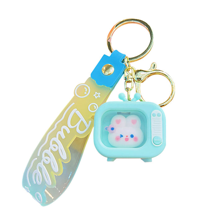 Wholesale Luminous Mini TV ABS Keychain JDC-KC-LiuFan023