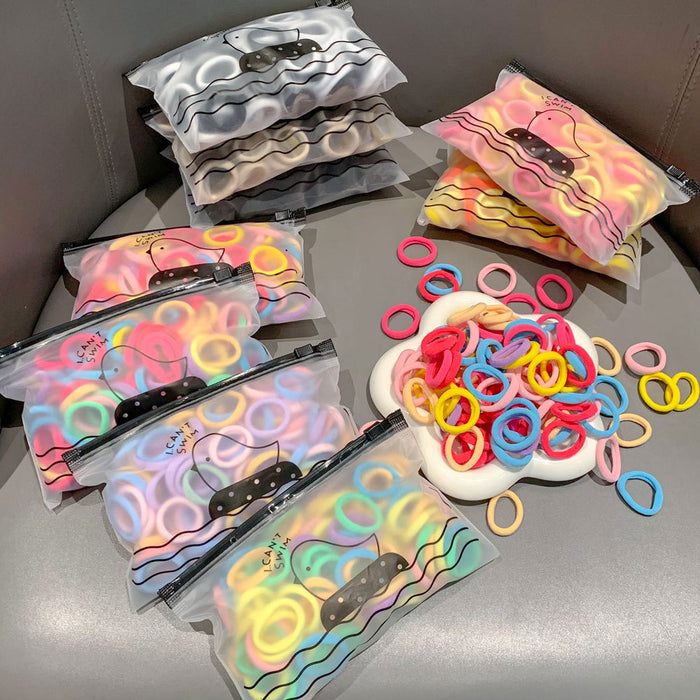Wholesale 3cm Kidsren's Hair Scrunchies Colorfulful Seamless Hair Rope Hair Rubber Band