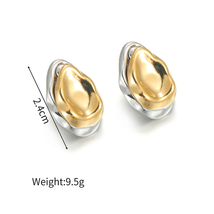 Wholesale Stainless Steel Mixed Color Two-Tone Titanium Steel Earring Set