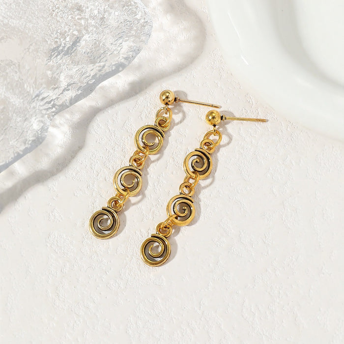 Wholesale Retro Spiral Simple Vintage Creative Alloy Earrings