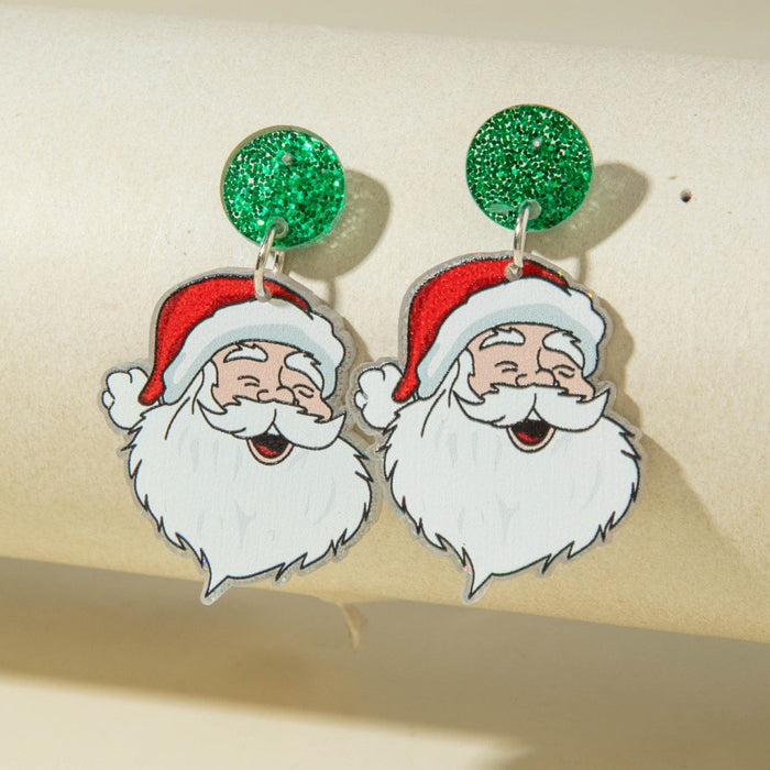 Wholesale Cute Christmas Cartoon Acrylic Snowflake Earrings