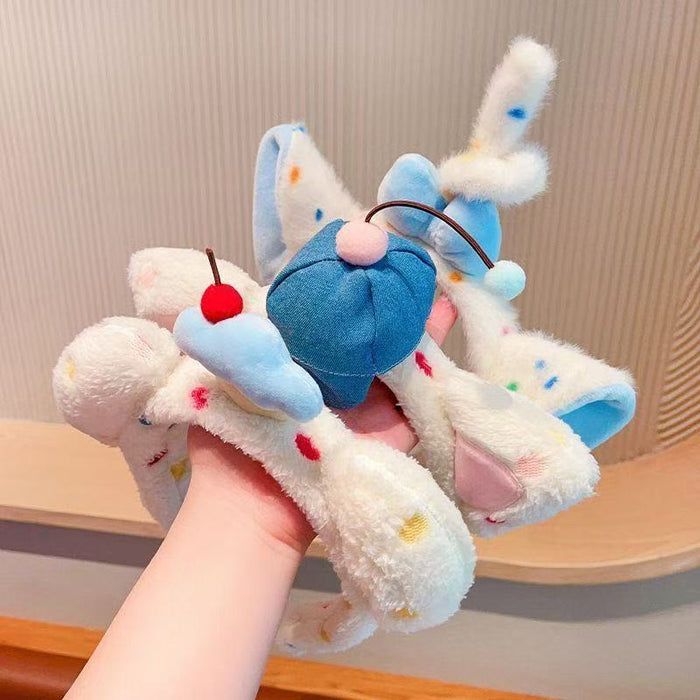Wholesale Cute Plush Cat Ear Headband Face-Washing Hairband  for Women