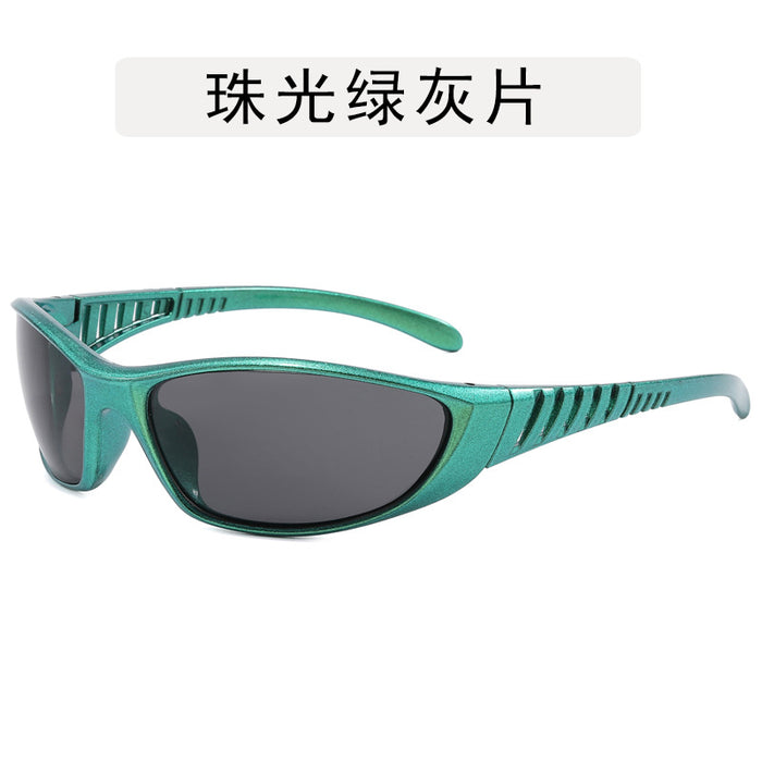 Wholesale Sports sunglasses, silver fashionable glasses, personalized cycling, futuristic, versatile sunglasses