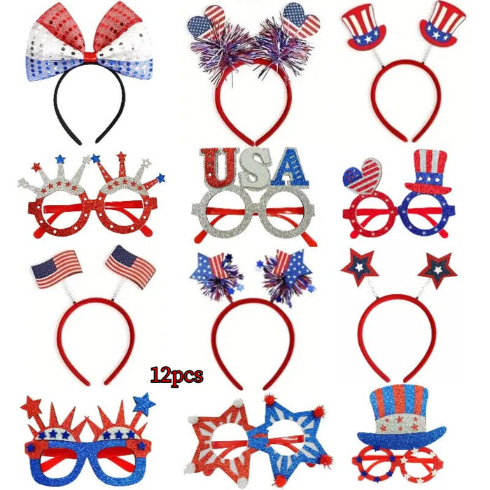 Wholesale Set, Independence Day headband, glasses, National Day parade performance props