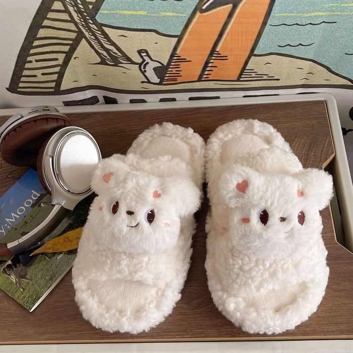 Wholesale Cotton Cartoon Cute Flat Furry Slippers JDC-SP-Lians005