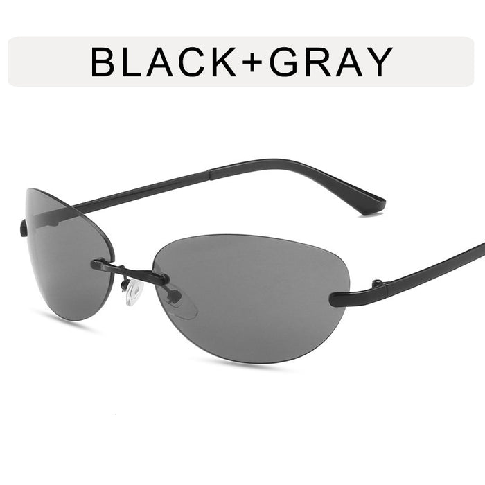 Wholesale Unframed oval sunglasses street photography sunglasses