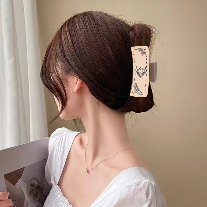 Wholesale western Denim wind cow head printing leather shark clip hair clip ladies catch clip