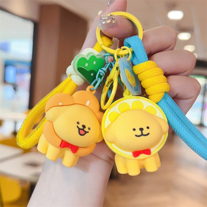 Wholesale Cute puppy keychain cartoon puppy schoolbag hanging price car keychain claw machine small gift