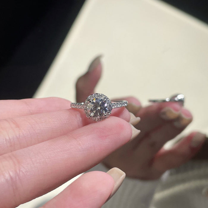 Wholesale 925 Silver Moissanite Ring Adjustable Open Design Stylish Jewelry Accessory
