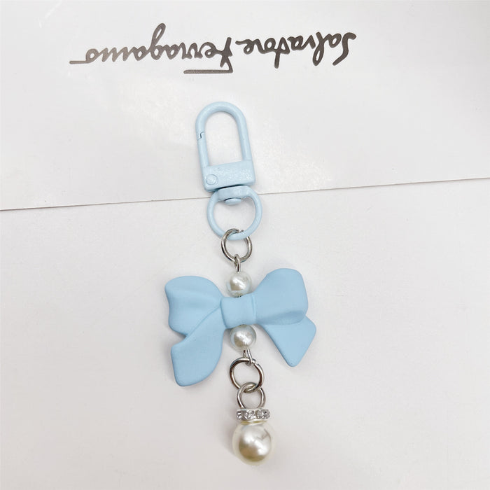 Wholesale Soft Touch Lacquer Bow Keychain Mixed Color Plastic Bag Charm MOQ≥2