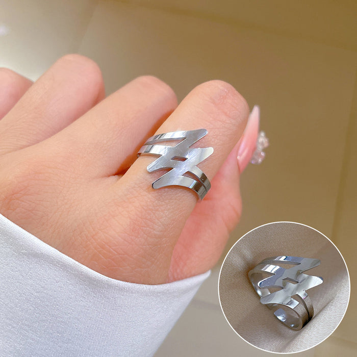 Wholesale Titanium Steel Cold Style Minimalist Style Disco Ring Men and Women Trendy Personality Simple Index Finger Ring JDC-RS-LG005