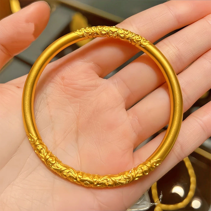 Wholesale Curly grass pattern bracelet brass gold-plated fine workmanship solid ring bracelet