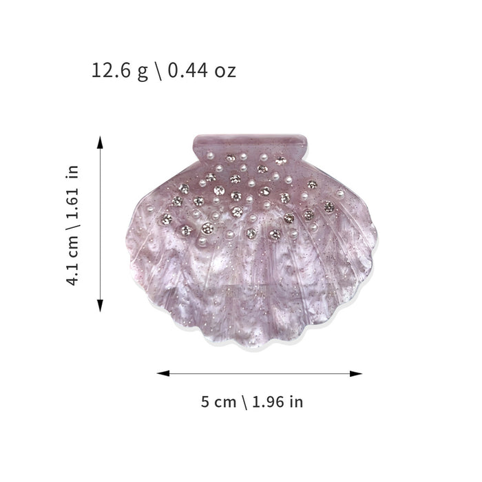 Wholesale Acrylic Hair Claw Clip Shell Design Shiny Pearl Decor Hair Accessory