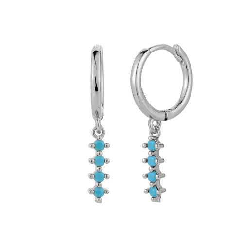 Wholesale Round Zircon Row of Diamond Earrings