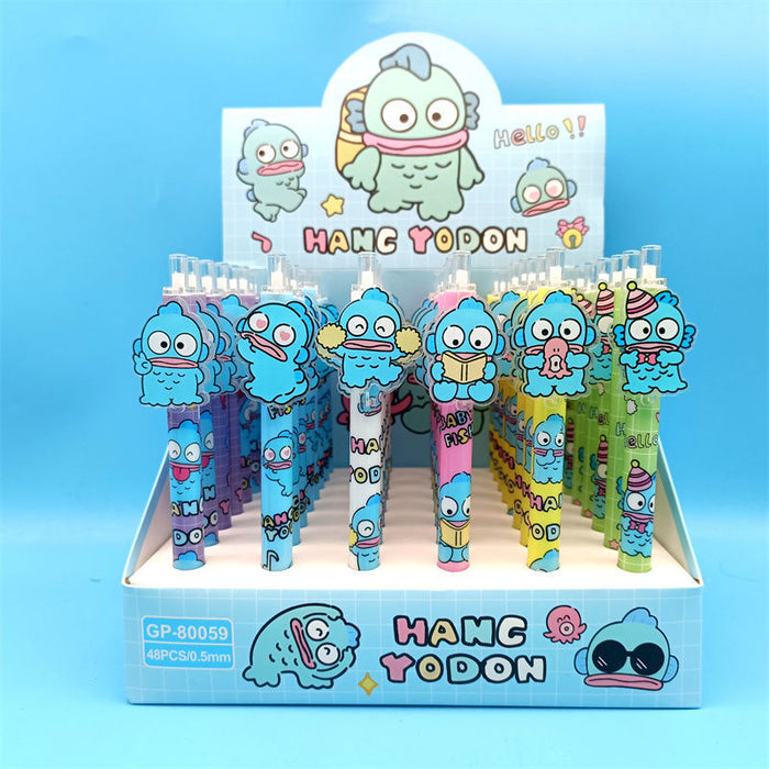 Wholesale 48 pcs Black core 0. 5mm cute cartoon sticker push-button pen