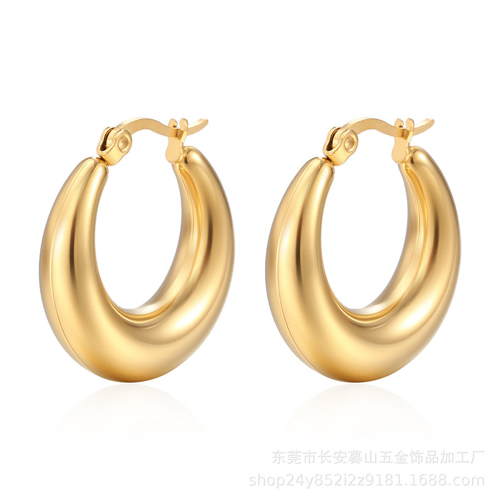 Wholesale Women's  Stainless Steel gold Plated Earrings