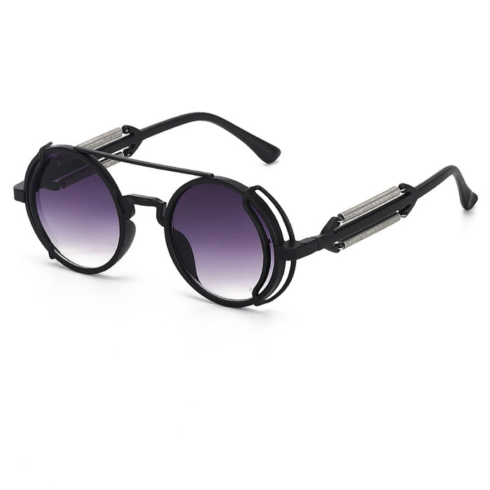 Wholesale Cyberpunk Style Round Frame Spring Leg PC Sunglasses JDC-SG-ZS010