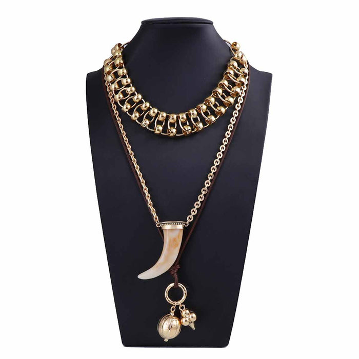 Wholesale Multi-layer Stacked Animal Pendant Necklace Alloy Geometric Pendant for Women