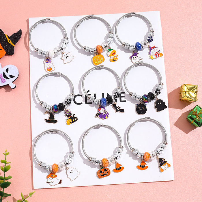Wholesale  Witch Bat Pendant Stainless Steel Bracelet MOQ≥2