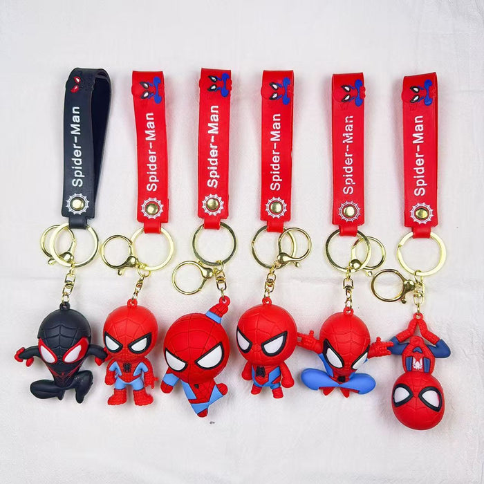 Wholesale PVC Cartoon Keychain Pendant Superhero Bag Charm Car Key Accessory Kids Gift