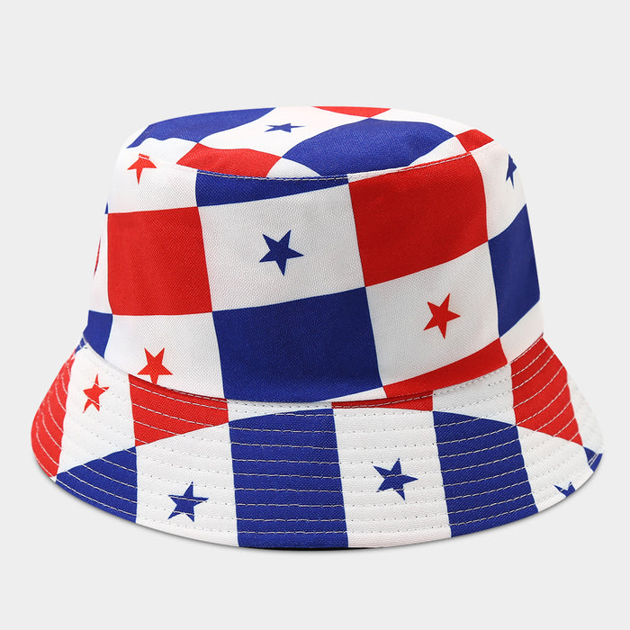 Wholesale Summer World Cup National Flags Pattern Double-Sided Bucket Fashionhat for Men and Women