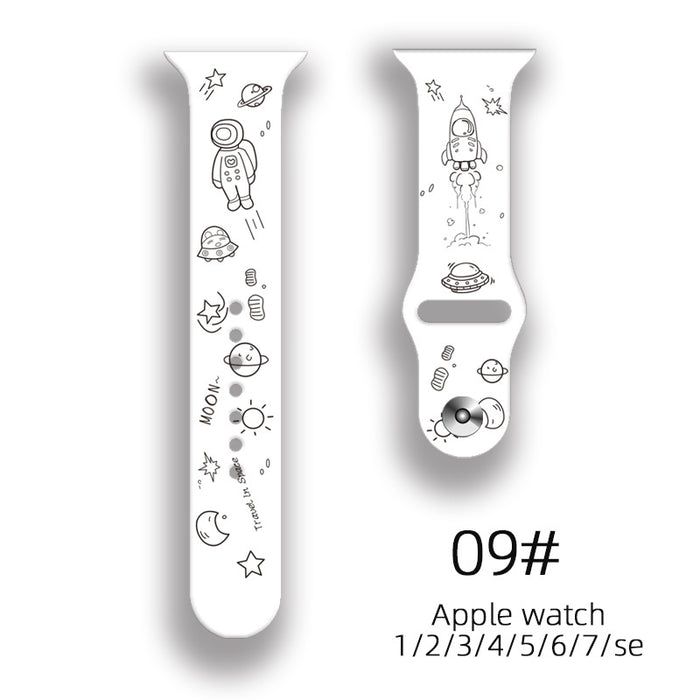 Wholesale Printed Silicone Watch Strap JDC-WD-NuoQi028