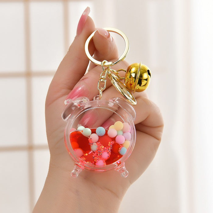 Wholesale Acrylic oil bottle candy Bean astronaut keychain