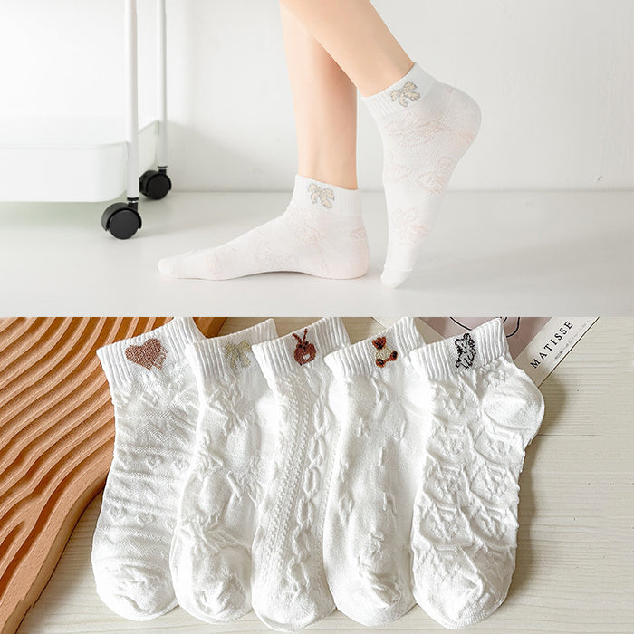 Wholesale of 10 Pieces of Three-dimensional Relief Medium Tube Women's Socks JDC-SK-Miqi003