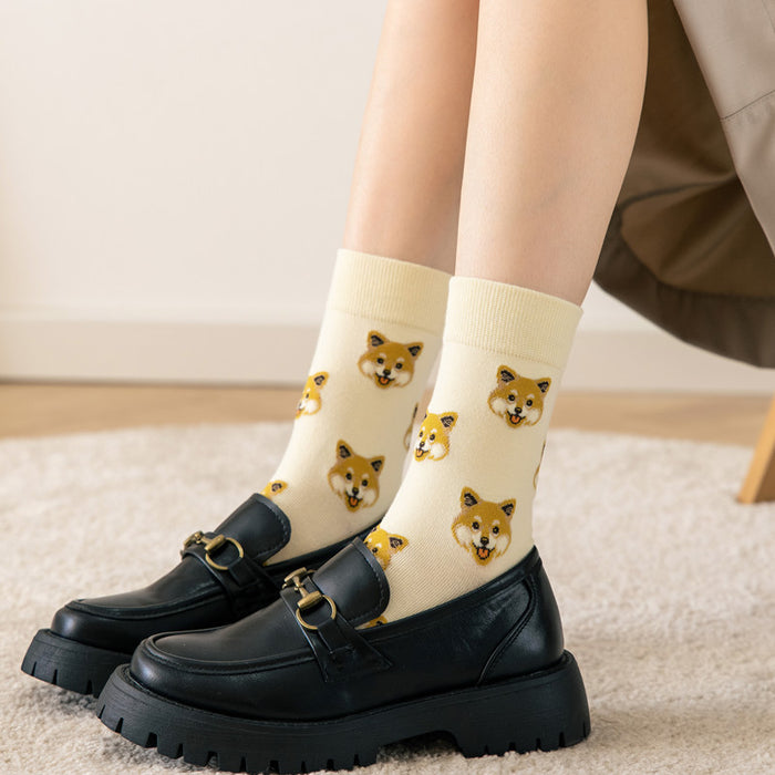 Wholesale Cotton Cartoon Animal Dog Long Socks JDC-SK-Lanh003