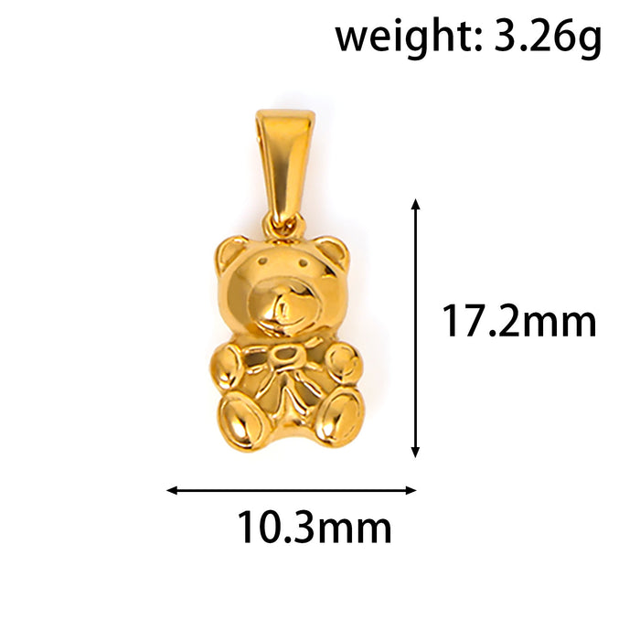 Wholesale 6pcs/set Love Angel Bear Stainless Steel Plated 24K  Pendant Accessories