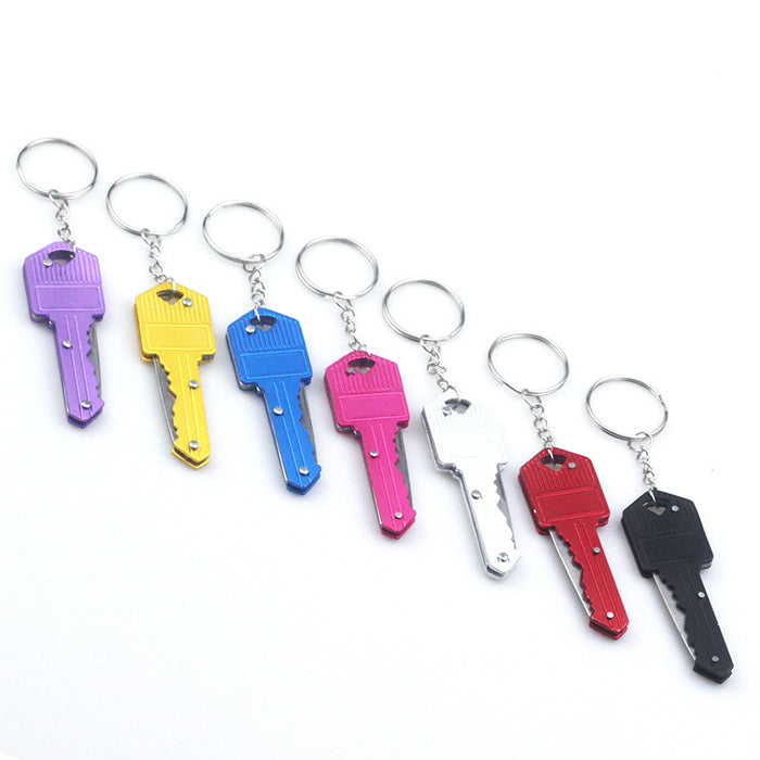 Wholesale Electroplated Metal EDC Keychain Knife Purple Outdoor Utility Everyday Carry Boutique Resale