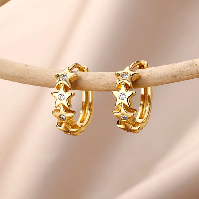 Wholesale Inlaid Zircon 18K Gold Accessible Luxury Elegant Earrings