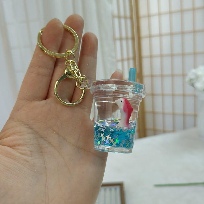 Wholesale Oil-Filled Bottle Aquarium Marine Animal Keychain