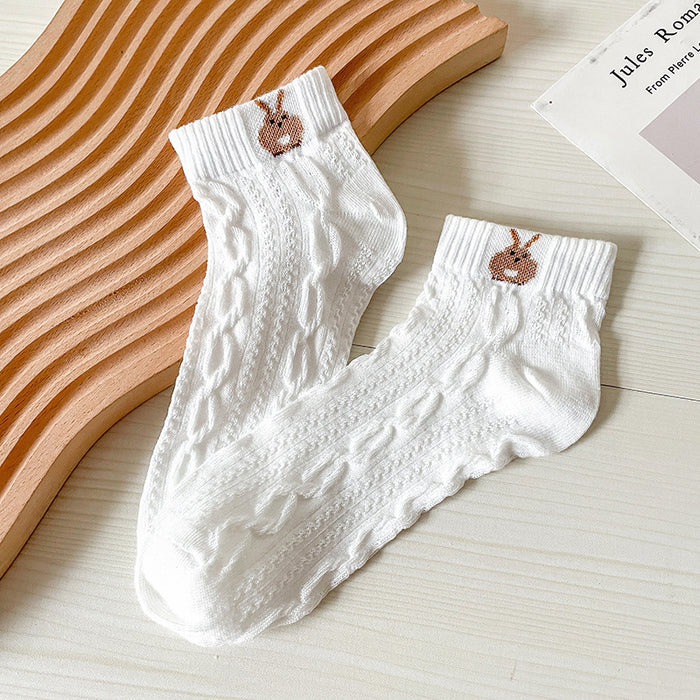 Wholesale of 10 Pieces of Three-dimensional Relief Medium Tube Women's Socks JDC-SK-Miqi003