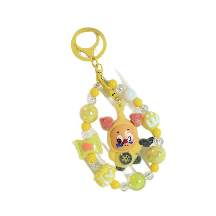 Wholesale Cute flocking star keychain doll pendant bag small jewelry pendant cute particles