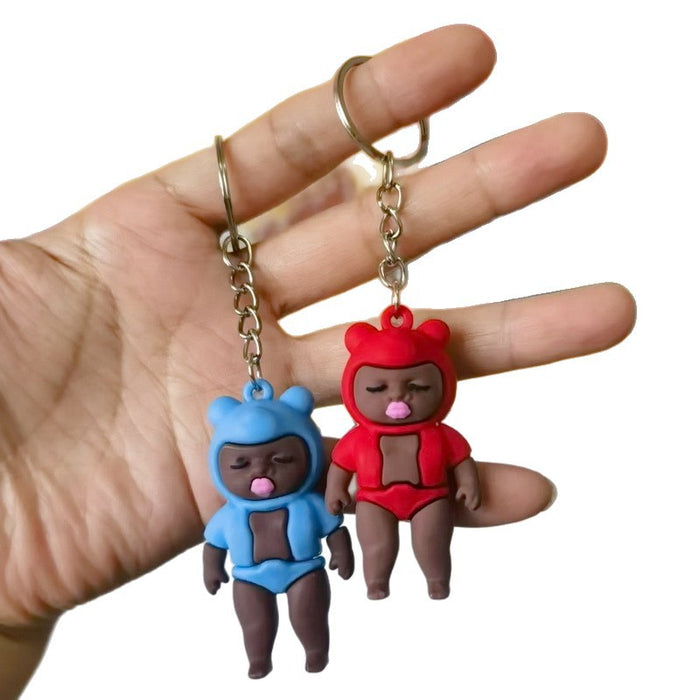 Wholesale 3pcs Black Doll Keychain Plush Doll Toy
