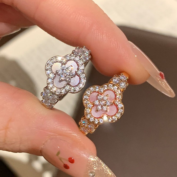 Wholesale Petal-shaped open adjustable ring